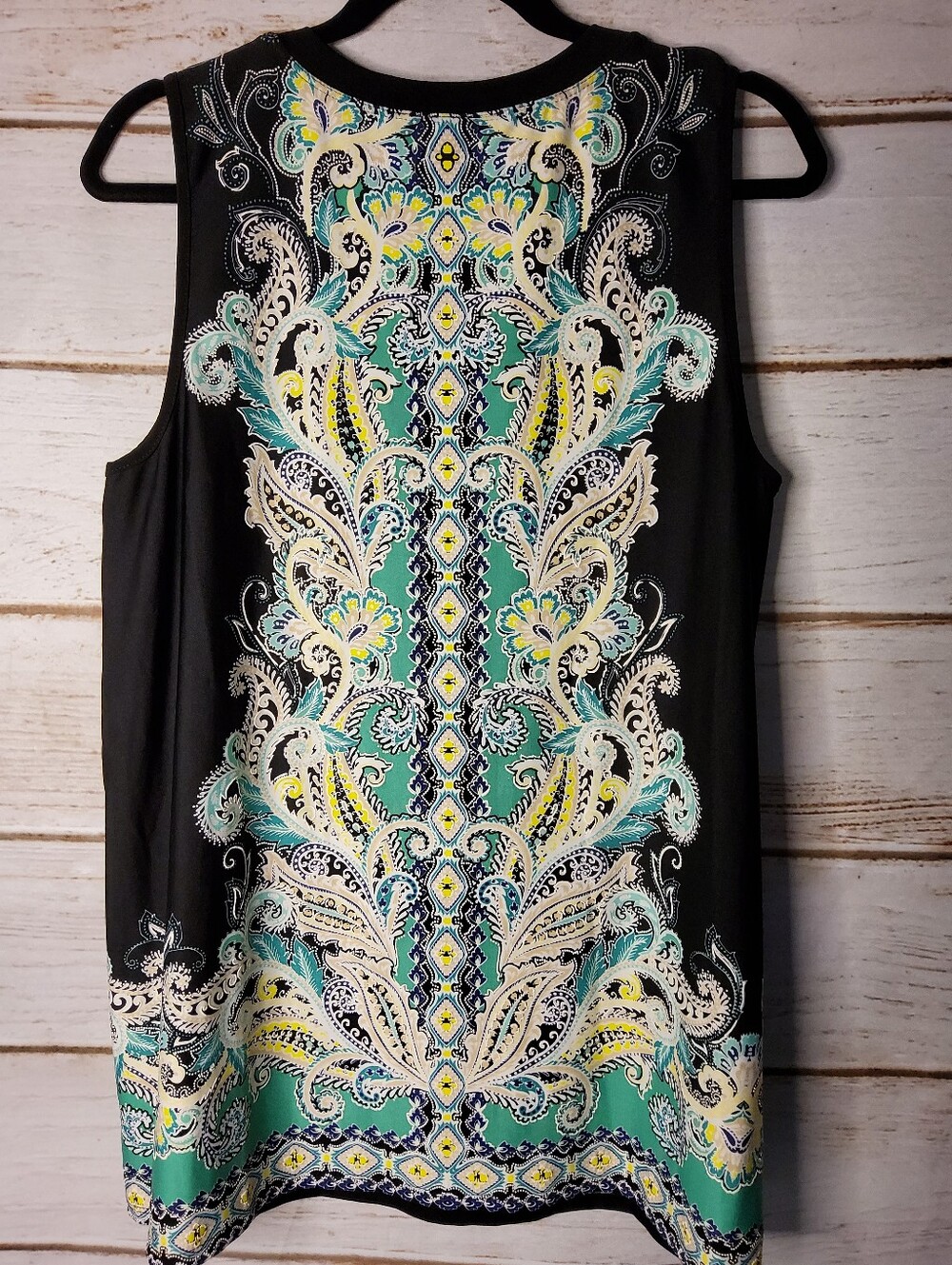 Apt. 9 Black and Green Paisley Top - Picture 2 of 7